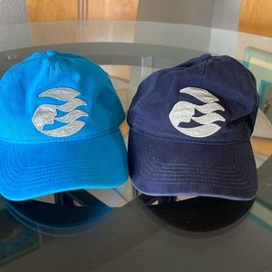 Princess Cruises Set of Two Glitter Logo Hats. Adjustable backs. Navy, Sky Blue.
